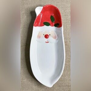 Santa Claus Candy Treat Celery Dish Christmas Kitsch Whimsical Holiday Festive